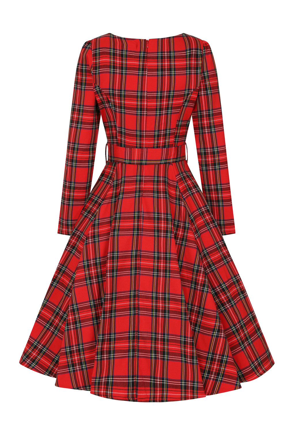 Vintage Tartan Winterkleid "Highland Swing Dress" - rot - Dotty&Dan